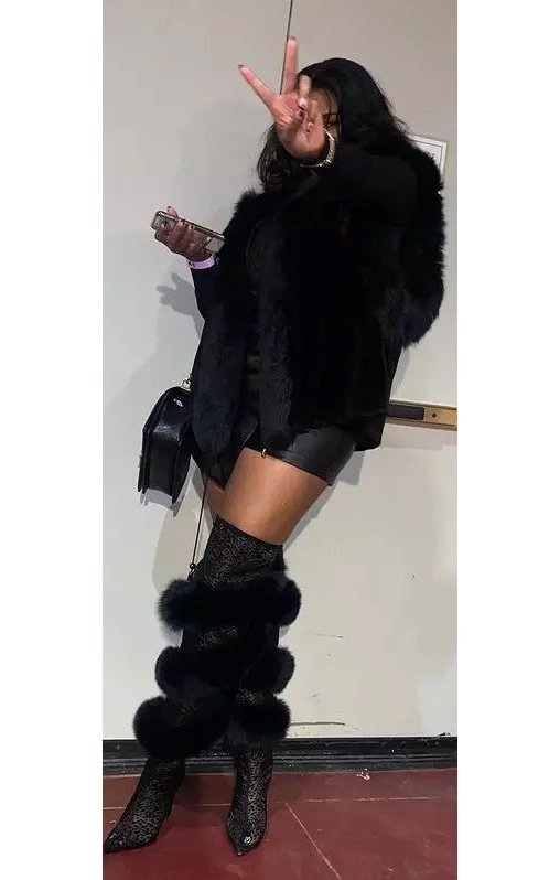 Lace Black Fur Thigh High Boots Sexy Pointed Toe Stiltto Heels Over The Knee
