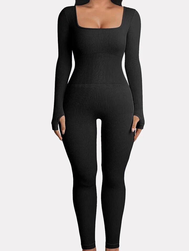 Yoga Jumpsuit Long Sleeve Seamless Slim Fit ( Many Colors)