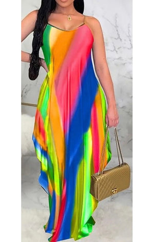 Elegant Spaghetti Straps V Neck  Maxi dress (2 Colors)