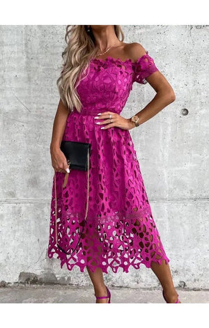 Lace Sexy Short Sleeve Dress (Many Colors)