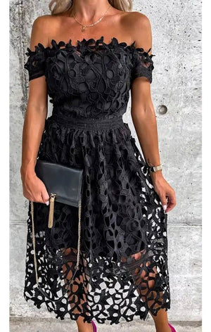 Lace Sexy Short Sleeve Dress (Many Colors)