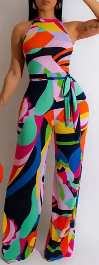 Multicolored Sleeveless Jumpsuit (2 Colors)