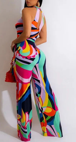 Multicolored Sleeveless Jumpsuit (2 Colors)