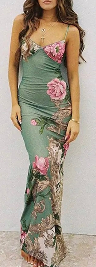 Floral Sexy Maxi Dress