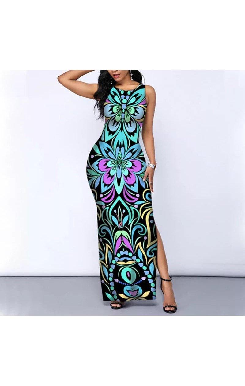 Print Maxi Dress (4 Colors )