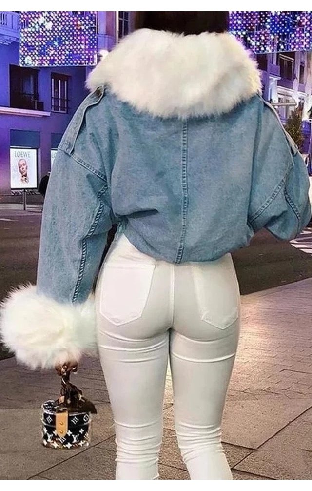 Women’s Short Fluffy Jacket - Faux Fur (2 Color) (Many Sizes)