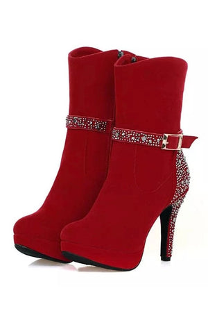 Bling Ankle Boots Buckle Shoes (2 Colors)