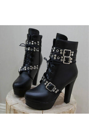 Platform Lace Up Boots Heels  (Many Colors)(Many Sizes)