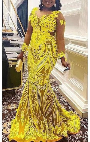 Yellow Elegant long Gown