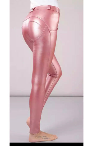 Pink PU Leather Women Pants (Many Sizes)