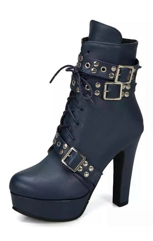 Platform Lace Up Boots Heels  (Many Colors)(Many Sizes)