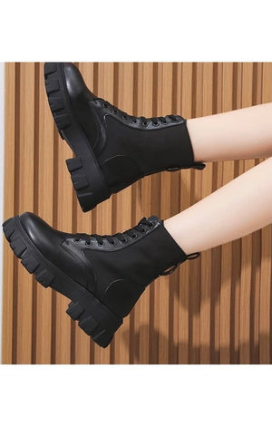 Designer Style Platforms Ankle Boots with pouch Female Chunky Boots ( Many Colors)