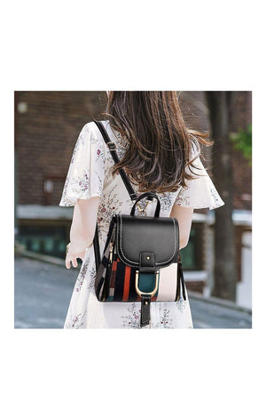 Block Color Multifunction All-Match Backpack And Crossbody Bag
