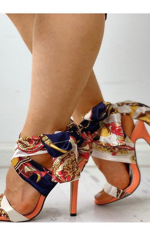 Summer Fashion Ribbon Bandage High Heels Sandals