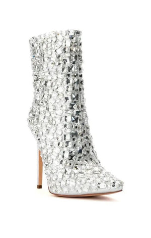 Women’s Luxury Crystal Ankle Boots Sexy 12 cm