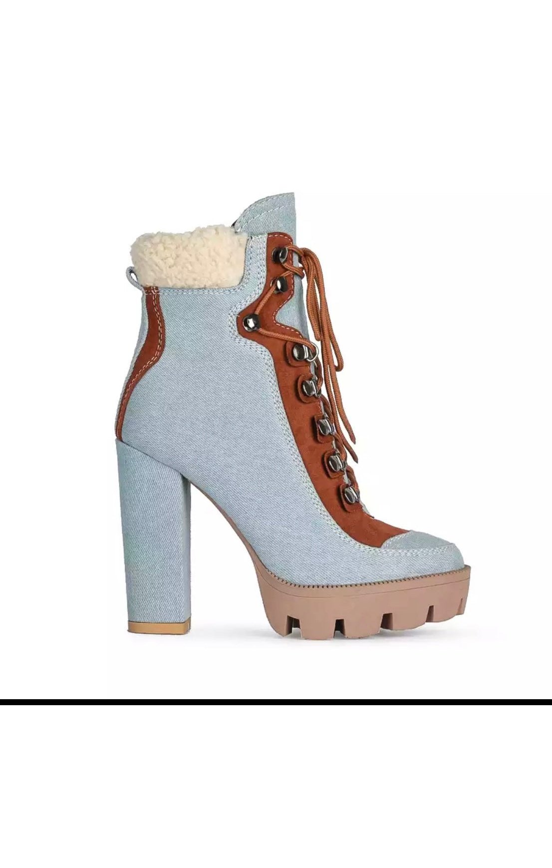 12cm Thick Heel Platform Lace Up Boots (3 Colors )