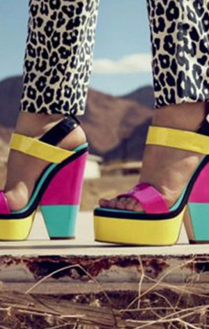 Multicolored  sandals heels