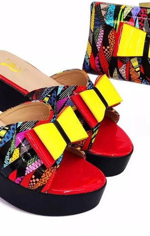 High Heels Sandals and Matching Bag Set (4 Colors)