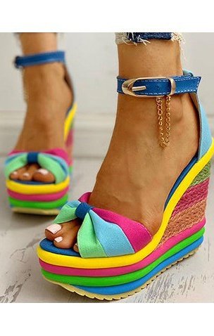 Women's Rainbow Platform Wedges Shoes  (2 Colors)