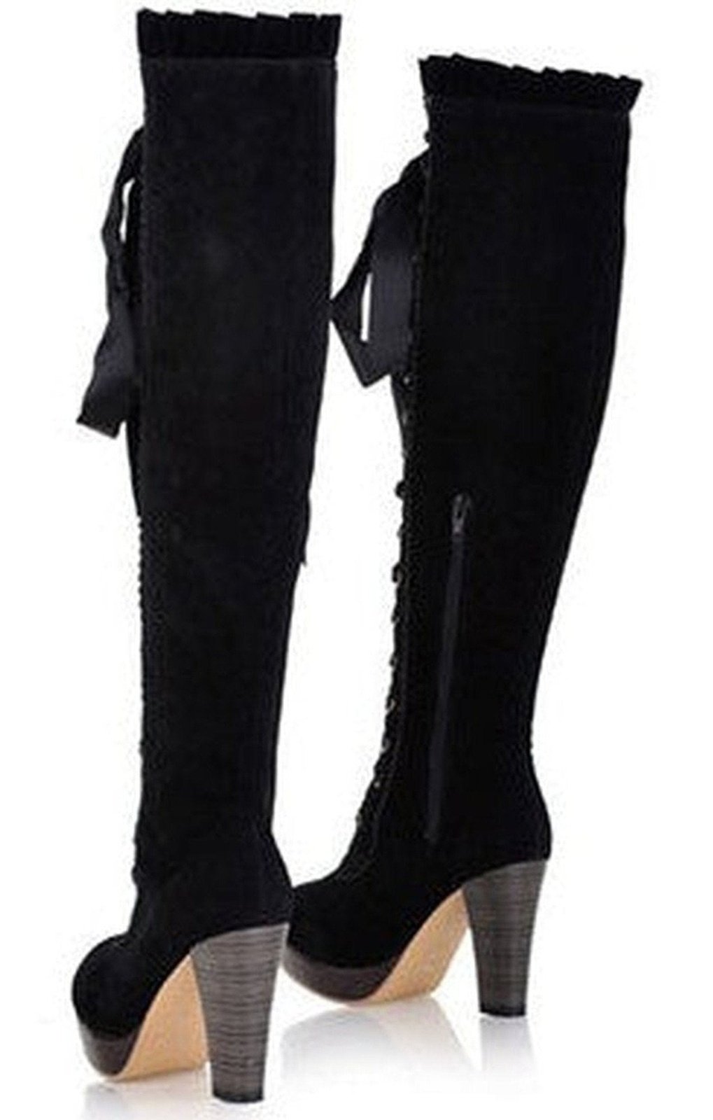 Lace Front Boots - 4" Platform Heels and Elevated Footbeds ( 2 COLORS)