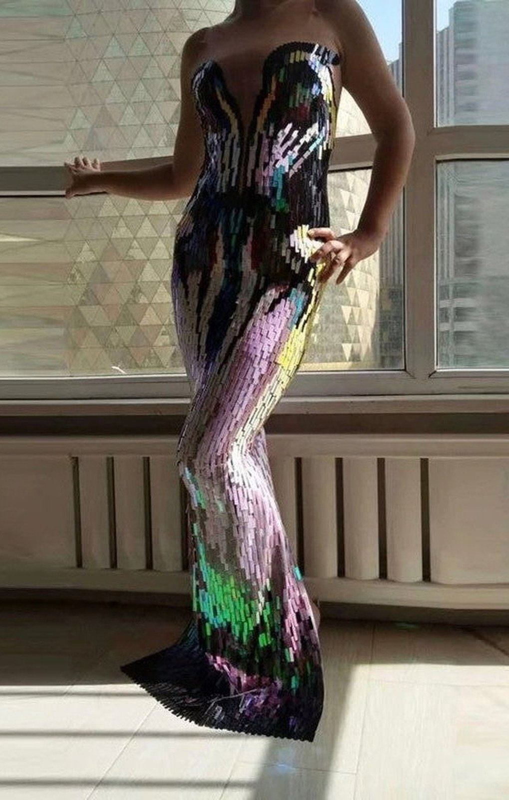 Multicolored sequin dress