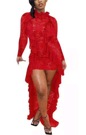 Lace High Low Dress (Many Colors)