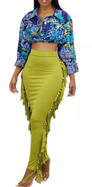 Tassel Maxi Skirt Many Colors)