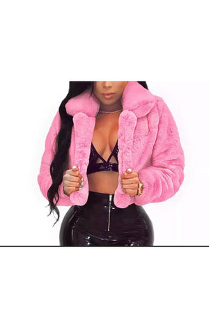 Women’s Turn down collar Short Thin Lightweight Fluffy Jacket - Faux Fur (Many Colors)