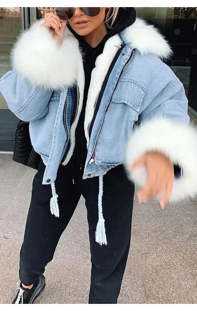 Women’s Short Fluffy Jacket - Faux Fur (2 Color) (Many Sizes)