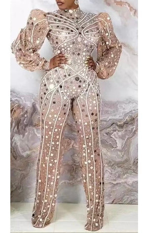 Bling Rhinestone Sexy Party Jumpsuit