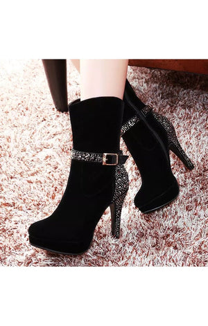 Women Sexy  Bling Platform Buckle Boots (2 Colors)