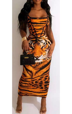 Tiger Leopard  Skirt Set