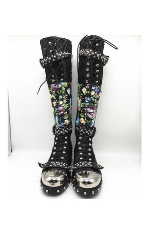 Women’s  Studded Leather Buckle Boots (2 Colors)