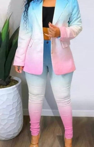 Gradient Blazer  pants set (2 Colors)