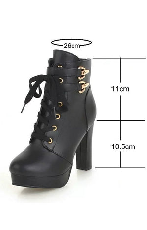 Women’s Chunky Lace Up Platform Ankle Boots (3 Colors)