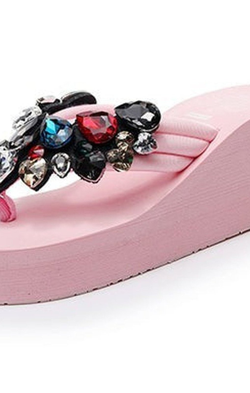 Eclectic Gemstone Encrusted Thong Riser Sandals ( MANY COLORS)
