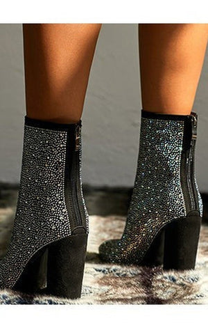 Sparkle and Gem Chunky Heel Boot