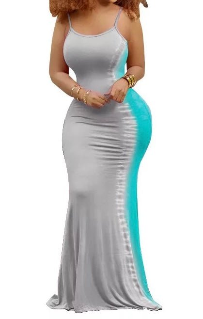 Color Block tie dye Maxi Dress Sexy (Many Colors)