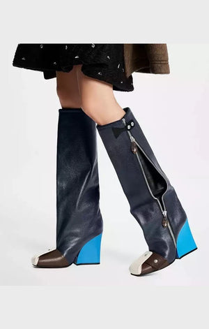 Knee High Boots Square Catwalk boots Ladies  shoes (Many Colors)