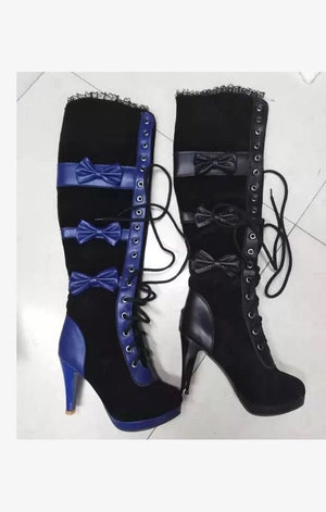 Sexy Bow Over the Knee Lace Up Boot Shoes Women(2 Colors)