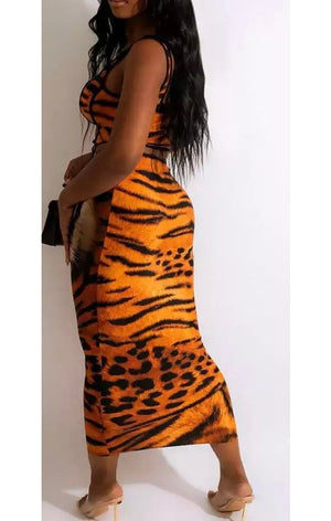 Tiger Leopard  Skirt Set
