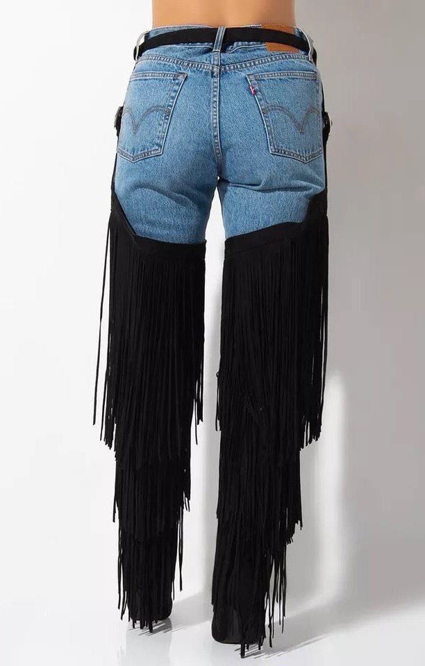 (3 Colors) Fringe Belted Chaps Over The Knee Boots  Ladies shoes