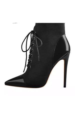 Women's Pointed Toe 10CM Sexy High Heel  Lace Up  Ankle Booties (2 Colors)