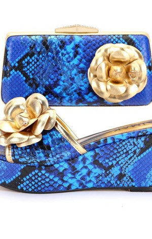 Wedges  with Matching Clutch ( Many Colors)