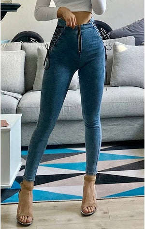 Lace up Jeans (Many Sizes) (2 Colors)