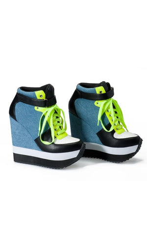 Lace Up Wedges Sneakers Shoes (2 Colors)