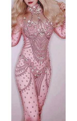 Bling Rhinestone Sexy Party Jumpsuit (2 Colors)