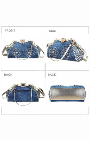 Blue Jean rhinestone handbag shoulder bag