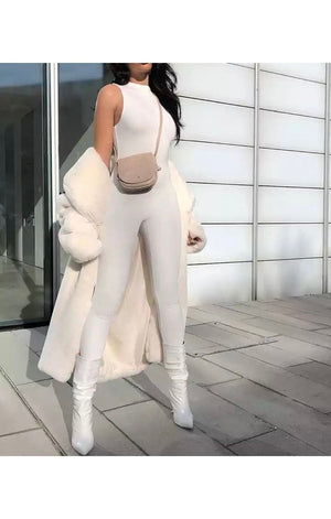 Sleeveless fitted Pants Bodysuit (Many Colors)