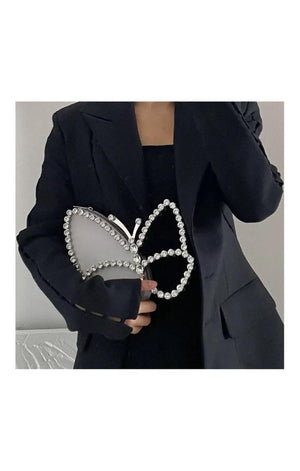 (Many Colors) Butterfly Shaped Evening Bags for Women Crystal